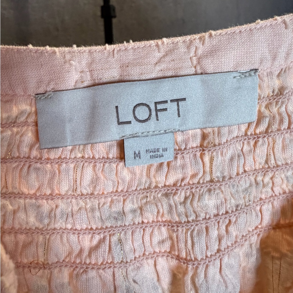 LOFT Light Pink Textured Blouse - Picture 3 of 3